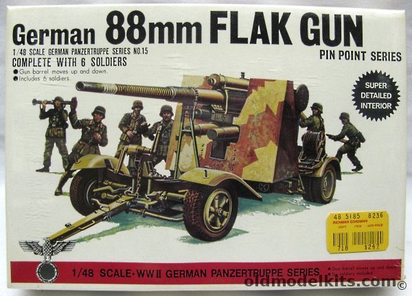 Bandai 1/48 German 88mm Anti-Tank (Flak) Gun, 8236 plastic model kit